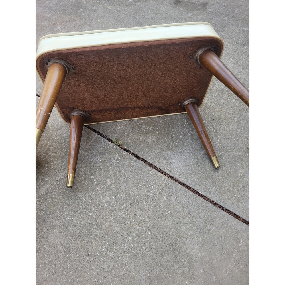Vtg Babcock Phillips Modern Atomic Harlequin Diamond Vinyl Ottoman Footstool MCM - Picture 5 of 11